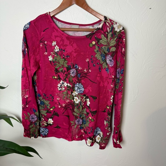 Chico's Tops - ✨ Chico’s Floral Long Sleeve Knit Top ✨